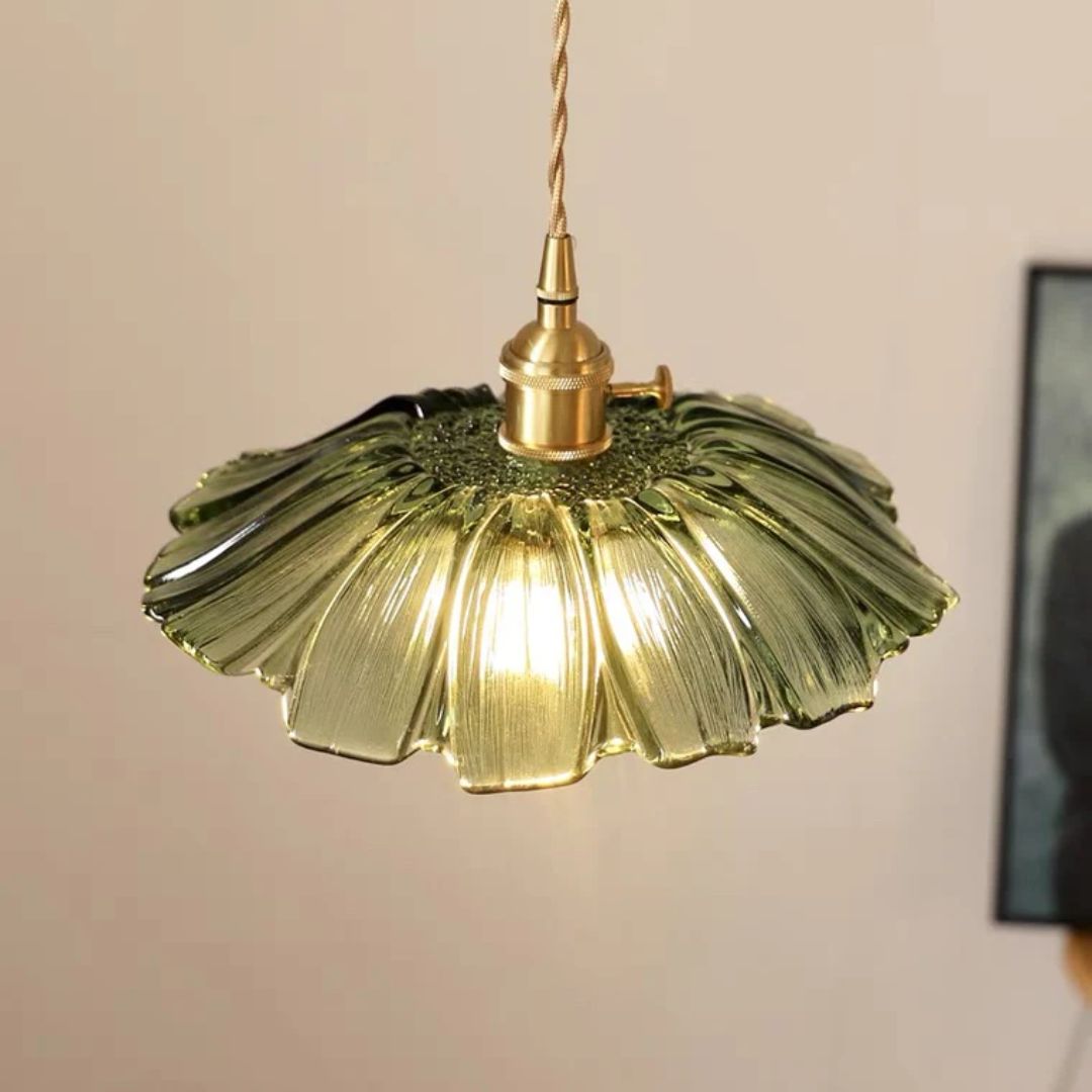 Fluted Glass Hanging Light 11-Inch Shade Burgundy Adjustable Drop Cord E27 Socket for Kitchen Island Dining Area Hallway Above Table Counter