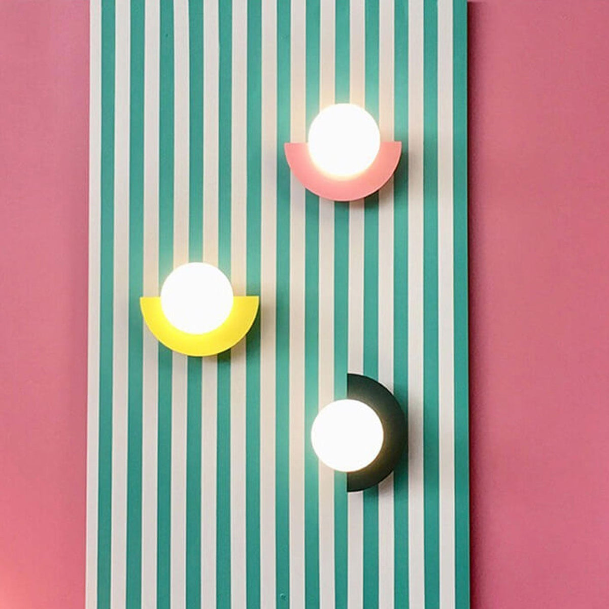 Half-Moon Glass Wall Sconce with Colorful PVC Globe for Living Room & Bedroom | Modern Indoor Accent Lighting Fixture