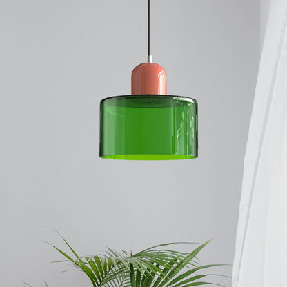 Glass Pendant Light Fixture with Adjustable Cord for Kitchen Island, Dining Room, and Living Room