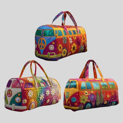 Quilted Floral Weekend Travel Duffel Bag with Reinforced Frame for Women | Carry-On Overnight Bag