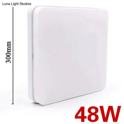 Low-Profile Square Flush-Mount LED Ceiling Light – Slim ABS Panel for Kitchen, Bedroom, Hallway & Office – 18W to 48W – Warm or Cool White
