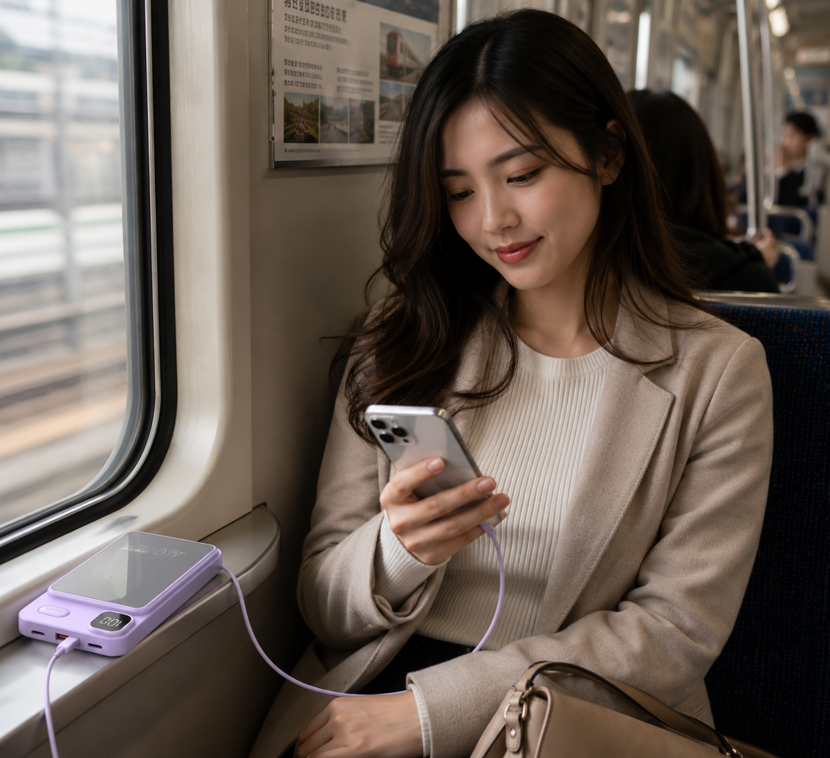 Batterie externe Ortekor | Meilleur chargeur portable avec charge à induction et écran numérique | Batterie externe haute capacité pour iPhone, Samsung et Android