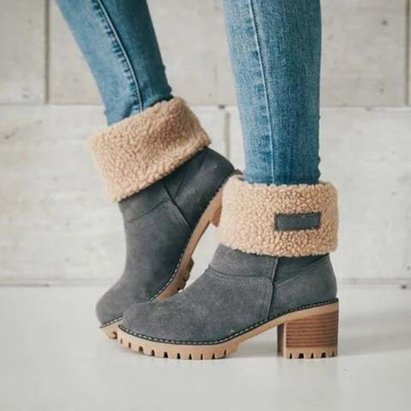 Women's Block Heel Ankle Boots with Arch Support – Lightweight Cushioned Footwear for All-Day Comfort