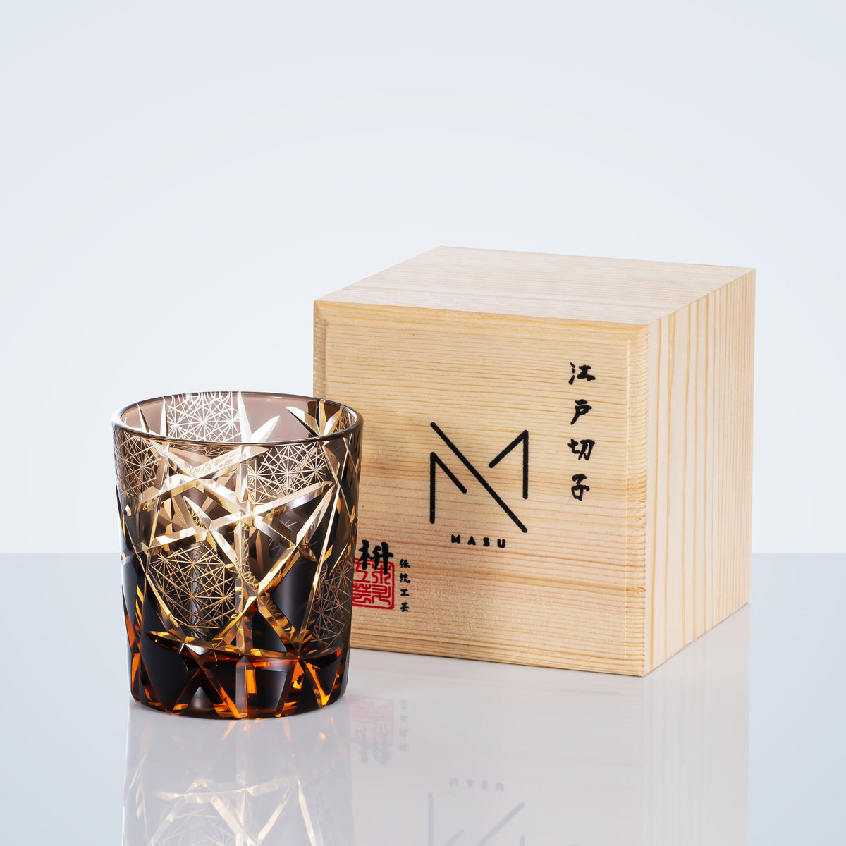 Japanese Cut Crystal Whisky Glass with Gift Box Lightning Pattern Barware for Scotch Bourbon Cocktails Home Bar Décor Artisan Glassware Coll