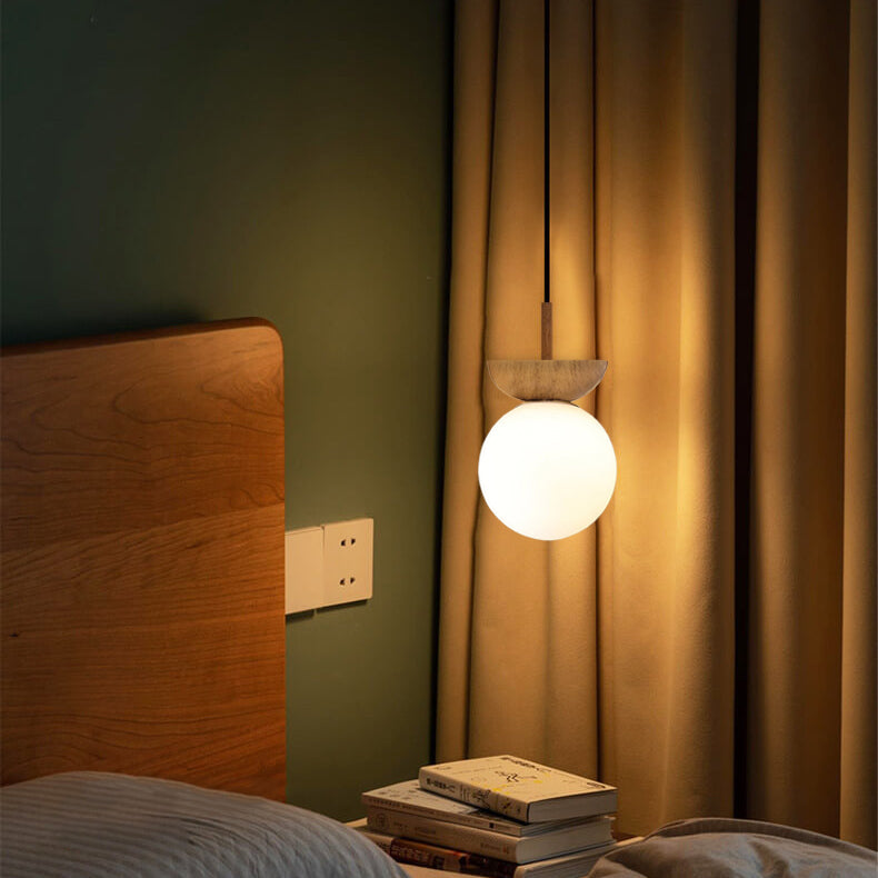 Spherical Glass Ceiling Light with Metal Frame - Contemporary Hardwired Fixture for Bedroom, Entryway & Hallway - G9 Socket