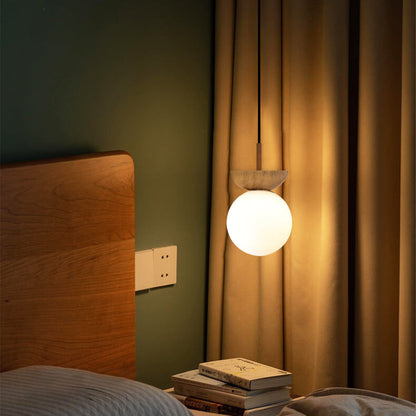 Spherical Glass Ceiling Light with Metal Frame - Contemporary Hardwired Fixture for Bedroom, Entryway & Hallway - G9 Socket