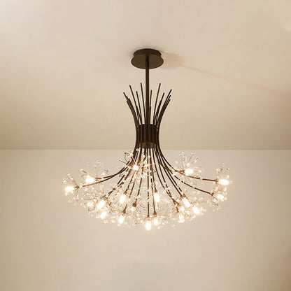 Lustre en cristal à bras multiples, 13 ampoules, 20,5 pouces de diamètre, verre étincelant pour salle à manger, salon, entrée, chambre, moderne et ajustable