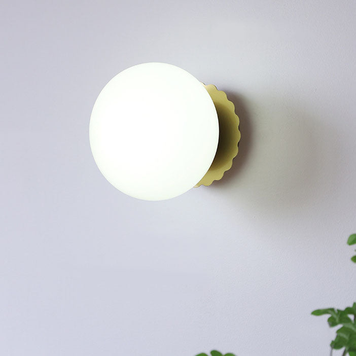 Metal & Glass Sconce Fixture 7 in Pink Beige White E26 Socket for Bedroom Office Hallway Ambient Task Lighting