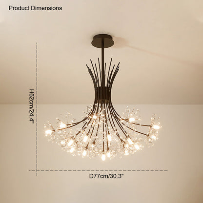 Lustre en cristal à bras multiples, 13 ampoules, 20,5 pouces de diamètre, verre étincelant pour salle à manger, salon, entrée, chambre, moderne et ajustable