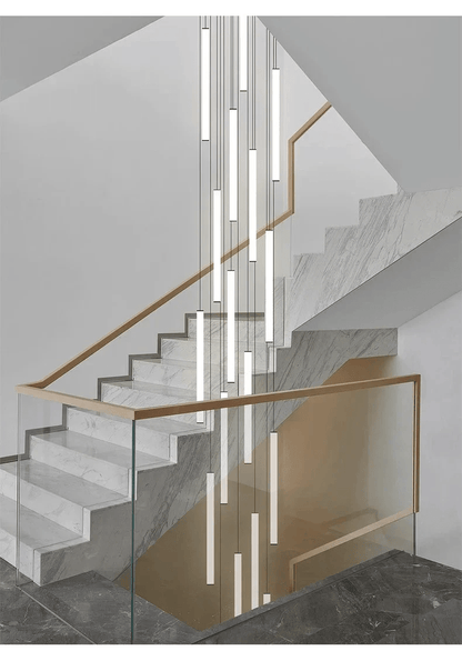 Adjustable Height LED Chandelier for Staircase & Foyer – Iron & Acrylic Multi-Light Fixture, 47–118 in Drop, 5–18 Bulb Configurations for En