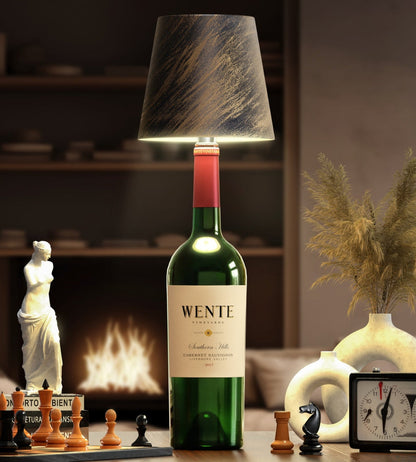Lampe LED rechargeable pour bouteille, 14 cm, sans fil, lumière chaude, bouchon en aluminium pour bouteilles de vin, décoration de table intérieure et extérieure, sans fil