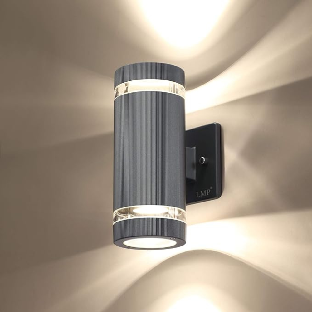 Outdoor Wall Sconce E27 Socket Weatherproof Black Finish Dual-Beam Up-Down Lighting for Entryways Patios Garden Facades Exterior Home