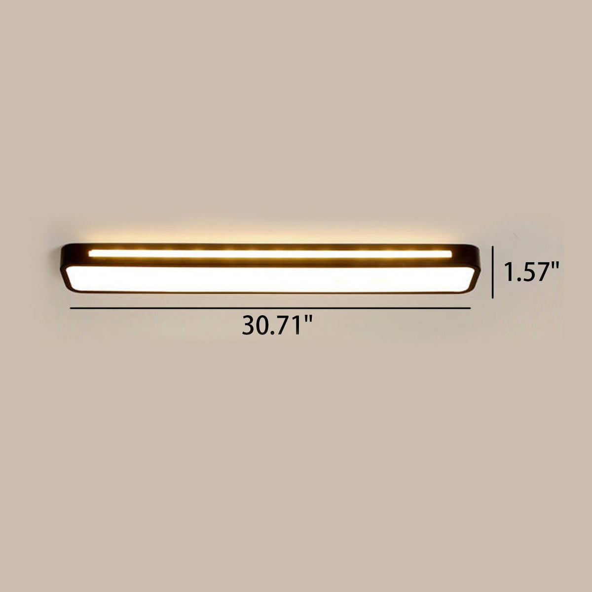 Sleek Rectangular LED Ceiling Light Fixture — Modern Acrylic Flush Mount for Bedroom, Hallway & Living Room