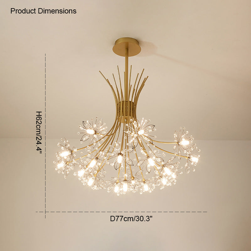 Lustre en cristal à bras multiples, 13 ampoules, 20,5 pouces de diamètre, verre étincelant pour salle à manger, salon, entrée, chambre, moderne et ajustable