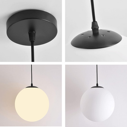 Globe Pendant Light E26 Socket for Kitchen Island Dining Room Bedroom Ceiling Lighting White 10 Inch Sphere Adjustable Hanging Fixture