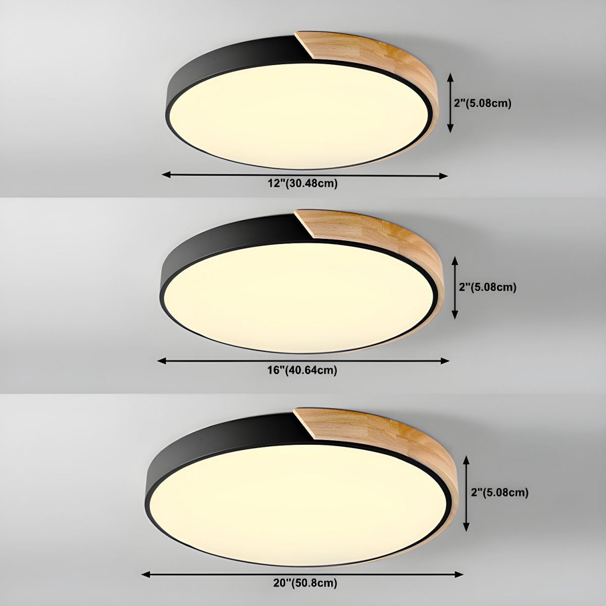 Organic Design Flush Mount Light with Wood Accent | Dimmable Ceiling Fixture for Modern Interiors