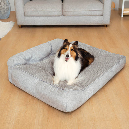 Orthopedic Pet Bed with Bolster Pillow for Dogs & Cats – Washable, Non-Slip Base, Year-Round Comfort