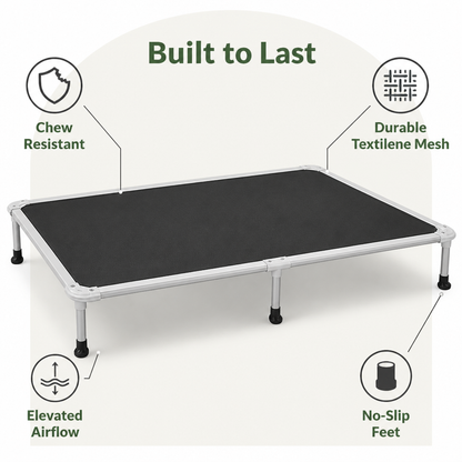 Ortekor Chew-Proof Aluminum Frame Elevated Dog Bed (Indoor/Outdoor)