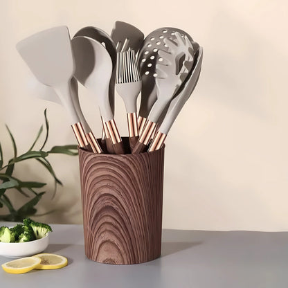 Silicone Kitchen Utensil Set – 10-Piece Heat-Resistant Tool Collection with Ergonomic Handles for Cooking, Baking, Stirring, Flipping