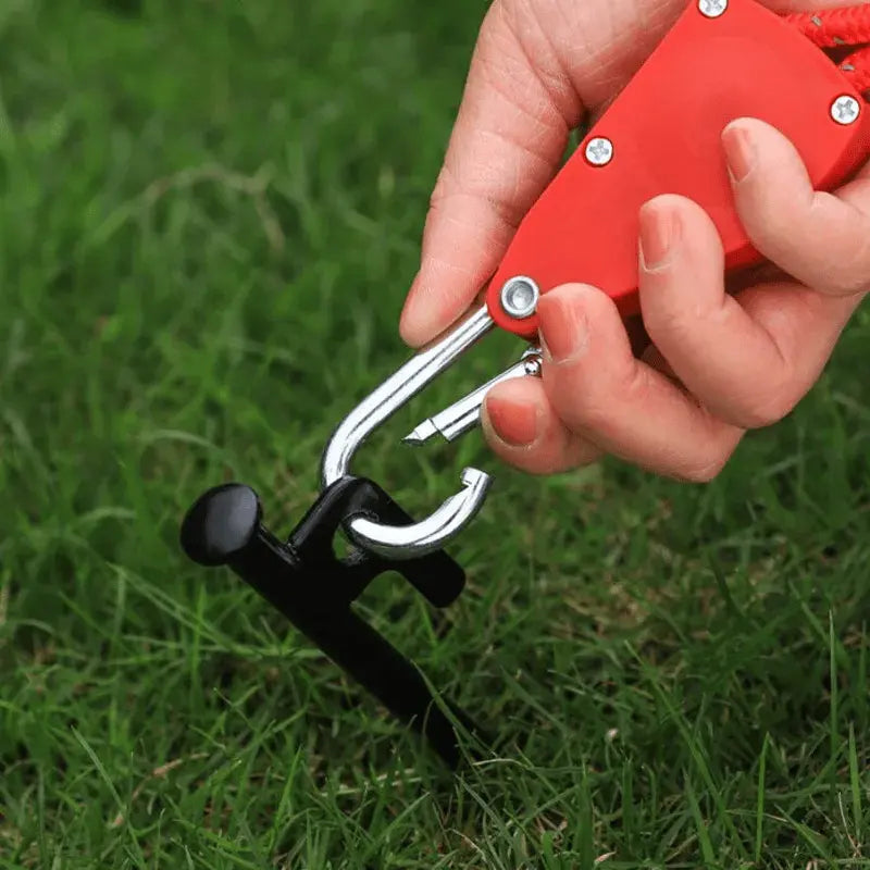 Reflective Tensioning Rope with Pulley System 13 ft Adjustable Tie-Down for Camping Tents Tarps Canopies Outdoor Gear Stainless Steel Carabi