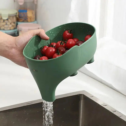 Elephant Sink Strainer Basket with Handle – Drain Protector Catcher for Kitchen Sink Food Scraps Vegetables Pasta – Utensil Holder Organizer