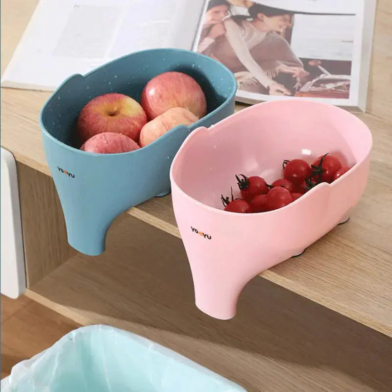Elephant Sink Strainer Basket with Handle – Drain Protector Catcher for Kitchen Sink Food Scraps Vegetables Pasta – Utensil Holder Organizer