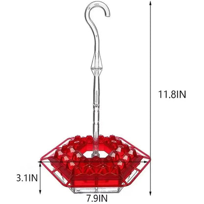 Hummingbird Feeder with Ant Moat for Outdoor Garden – 30 Flower Ports, Weather Resistant, Easy Fill Design for Backyard Bird Feeding