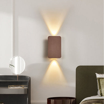 2-Light Aluminum Wall Sconce Modern Flat Rectangular LED Fixture for Bedroom, Hallway & Living Room | Hardwired Mount Lighting