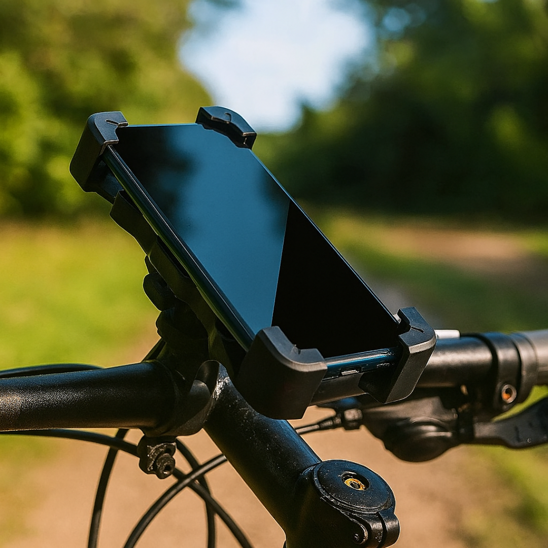 Support de téléphone rotatif pour guidon de vélo – Support de smartphone ajustable à 360° pour vélo, moto et vélo électrique – Fixation universelle pour iPhone