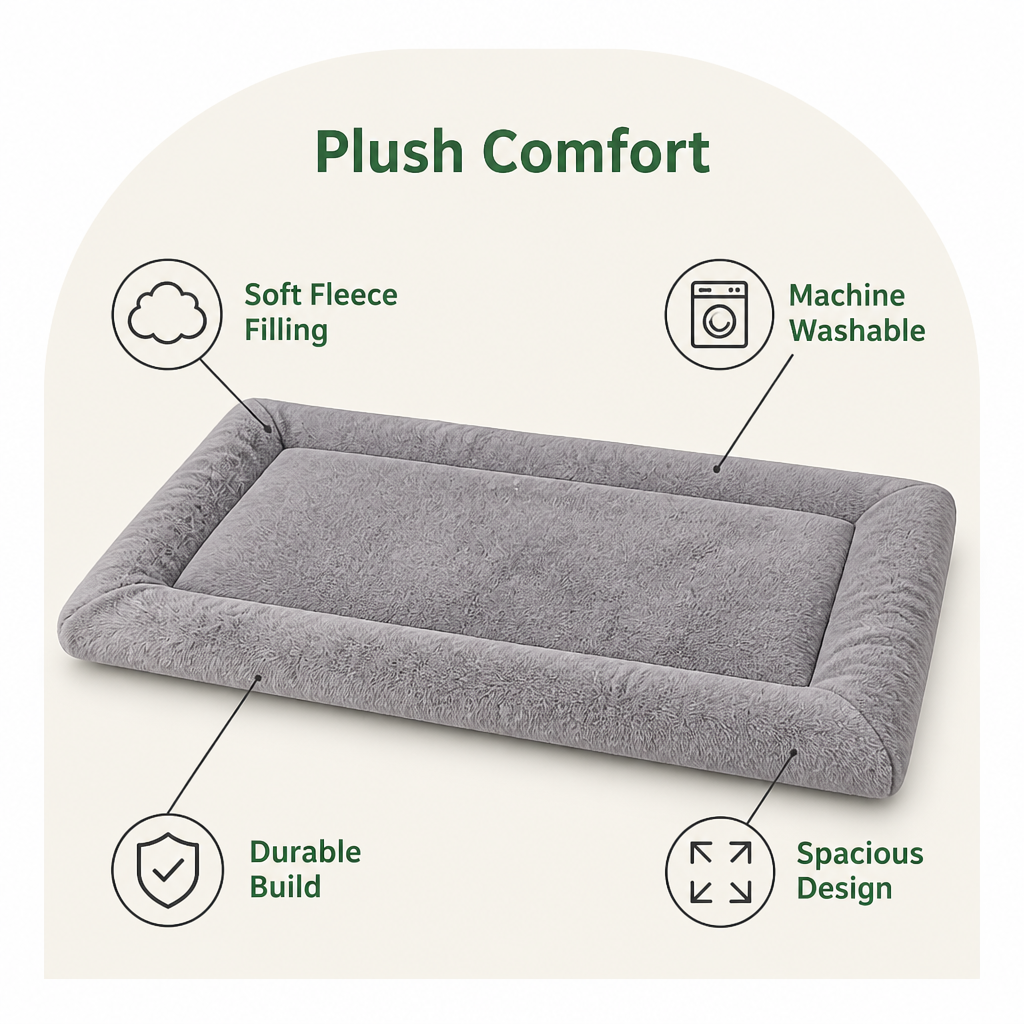 Ortekor Fleece-Filled & Washable Dog Bed (Large)