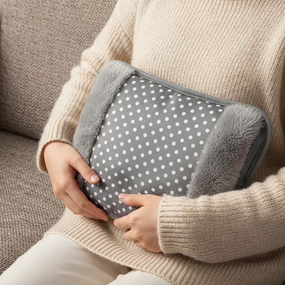 Coussin chauffant électrique avec fonction chauffe-mains – Bouillotte rechargeable pour le ventre, les mains et les pieds