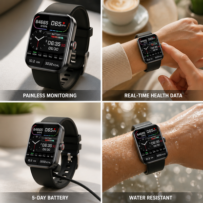 Montre de suivi de la glycémie indolore et non invasive (autonomie de 5 jours)
