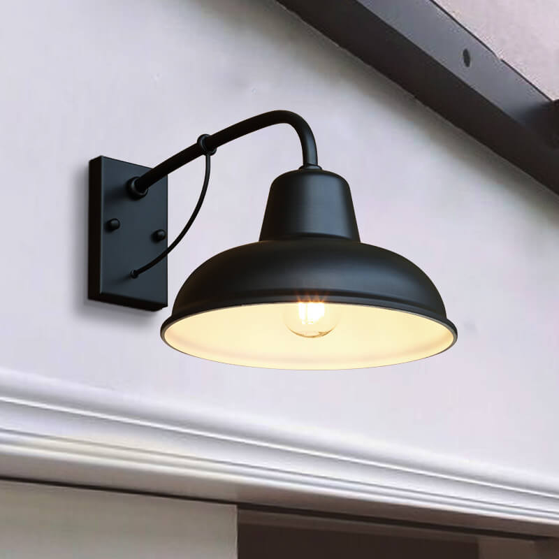 Iron Exterior Sconce 10×9×16 in Black Industrial Hardwired E26 Socket for Garden Fence Entryway Pathway Home Porch Deck Ambient Outdoor Ligh