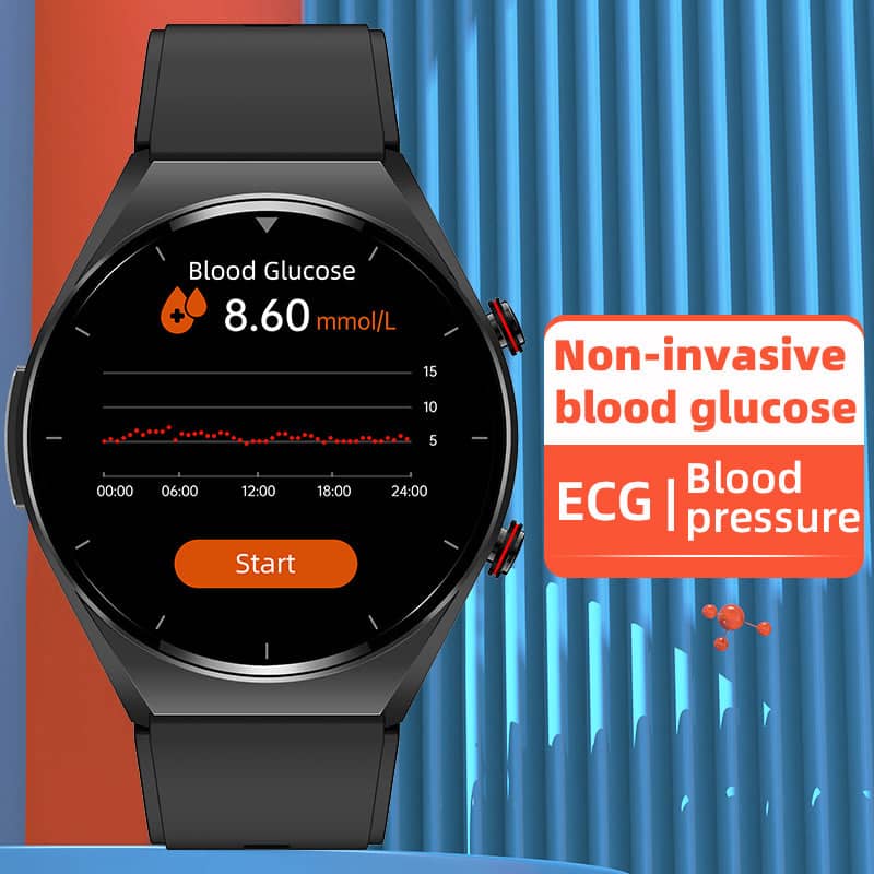 Health Monitoring Smartwatch with ECG, Blood Pressure, Glucose Tracking & Heart Rate Analysis for iOS & Android