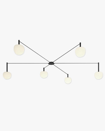 Suspension multi-globes en métal et verre dépoli, 47 pouces, luminaire blanc réglable pour salle à manger, îlot de cuisine, chambre, style scandinave moderne