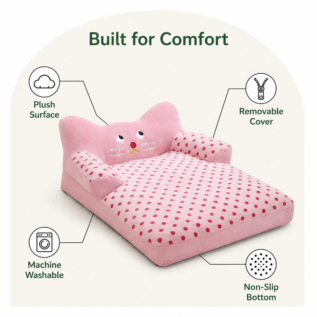 Ortekor Calming Washable & Non-Slip Sofa Bed (Removable Cover)