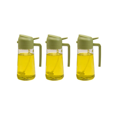 Glass Oil Mister and Pouring Bottle for Cooking – Dual-Function Sprayer with Wide Mouth, 16 oz Capacity – Leak-Proof Kitchen Dispenser for
