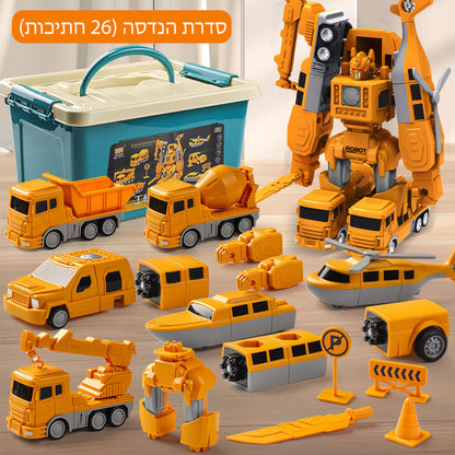 Magnetic Construction Vehicle Building Set for Kids – Transformable Toy Trucks with Snap-Together Magnets for Creative Play & STEM Learning