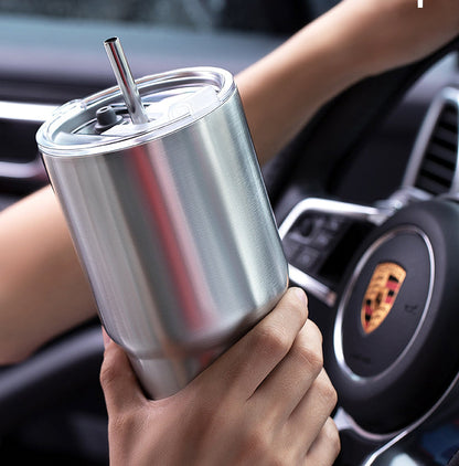 Ortekor Ortekor | Mug de voyage en acier inoxydable avec isolation double paroi et paille réutilisable | Parfait pour les boissons chaudes et froides