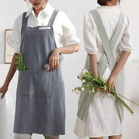 Tablier de chef Maven - Coton, design à bretelles croisées avec poches
