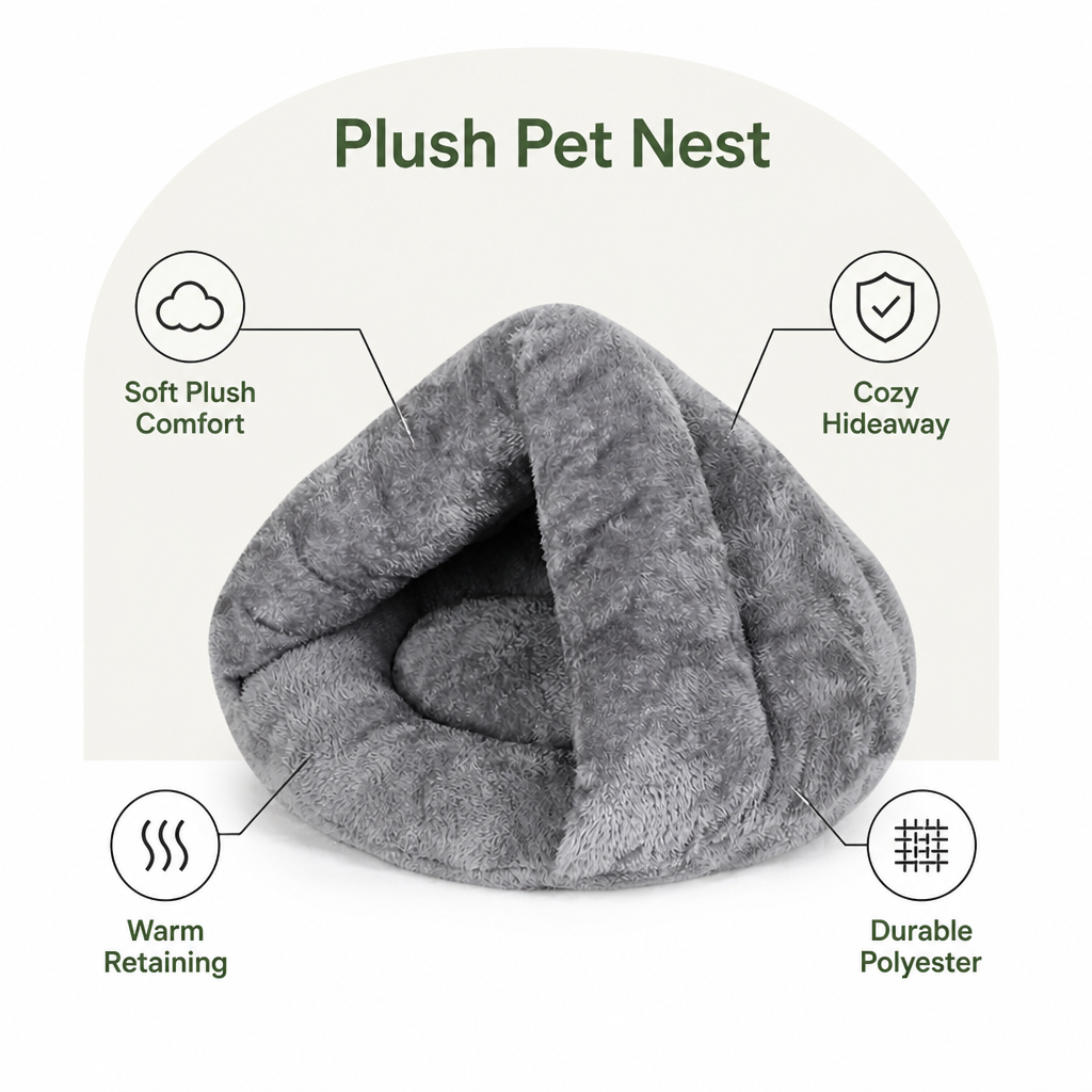 Ortekor Cozy Triangular Nook & Soft Polyester Pet Bed