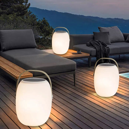 Rechargeable LED Lantern with Remote Control for Patio & Camping – Solar or USB Powered, IP65 Weather Resistant, 16 Color Modes