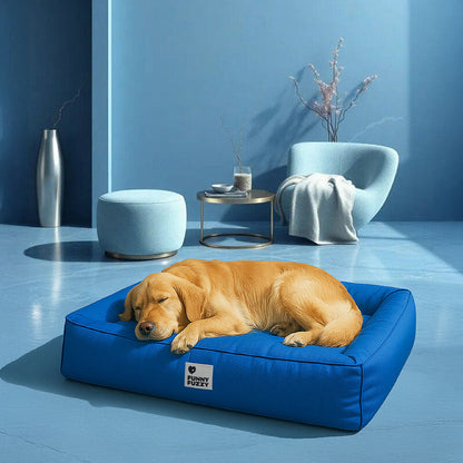 Raised-Edge Bolster Dog Bed with Joint-Relief Foam & Liquid-Proof Cover for Large Breeds