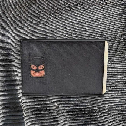 Superhero Mask ID Card Holder Cover for Driver License Credit Card Novelty Accessory for Work Office Social Events Conversation Starter Gift