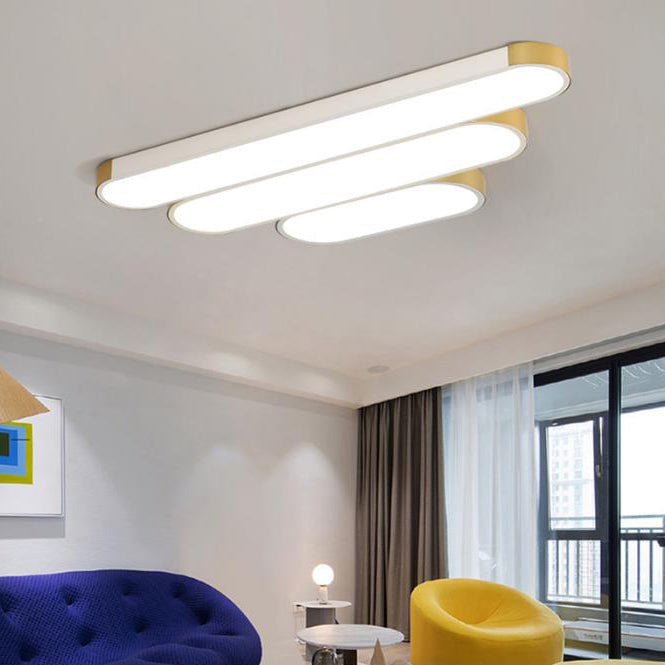 26-Inch Round LED Ceiling Light with 3 Color Modes, Modern Low-Profile Fixture for Bedroom Living Room Hallway Office Kitchen Bathroom, Iron