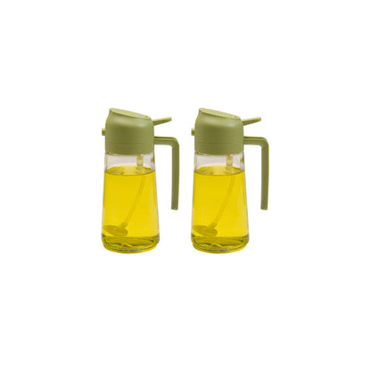Glass Oil Mister and Pouring Bottle for Cooking – Dual-Function Sprayer with Wide Mouth, 16 oz Capacity – Leak-Proof Kitchen Dispenser for