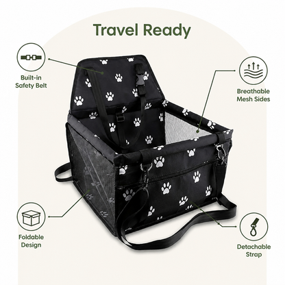 Ortekor Foldable & Breathable Canvas Dog Car Booster Seat (Includes Travel Bag)