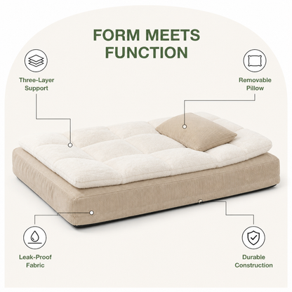 Ortekor Ergonomic Spinal Support & Removable Pillow Dog Bed
