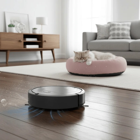 Maison intelligente | Aspirateur robot avec filtre HEPA et fonctionnement silencieux | Nettoyage sans effort pour les poils d'animaux et soulagement des allergies