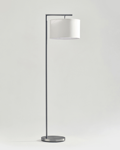 Fabric Shade Standing Lamp 60-Inch Metal Frame LED Illumination Foot Switch Control Contemporary Black Antique Brass Satin Nickel Tall Uplig